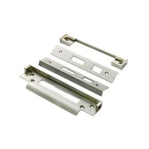 Carlisle Brass BS Rebate Set (SashLock) Cylinder in a metallic finish, consisting of multiple components including a bottom and two side plates, designed for use in door locking mechanisms.