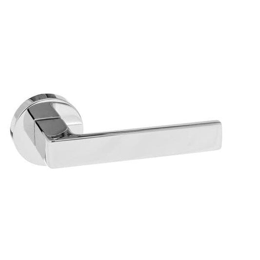 Atlantic Handles Polished Chrome Forme Asti Designer Lever on Minimal Round Rose