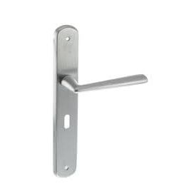 Atlantic Handles Satin Chrome Forme Brigette Solid Brass Key Lever on Backplate