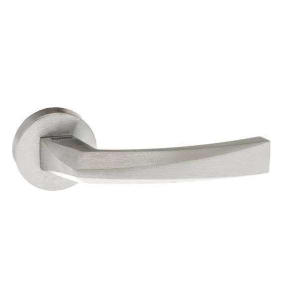 Atlantic Handles Satin Chrome Forme Crystal Designer Lever on Minimal Round Rose