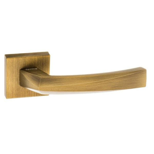 Atlantic Handles Yester Bronze Forme Crystal Designer Lever on Minimal Square Rose
