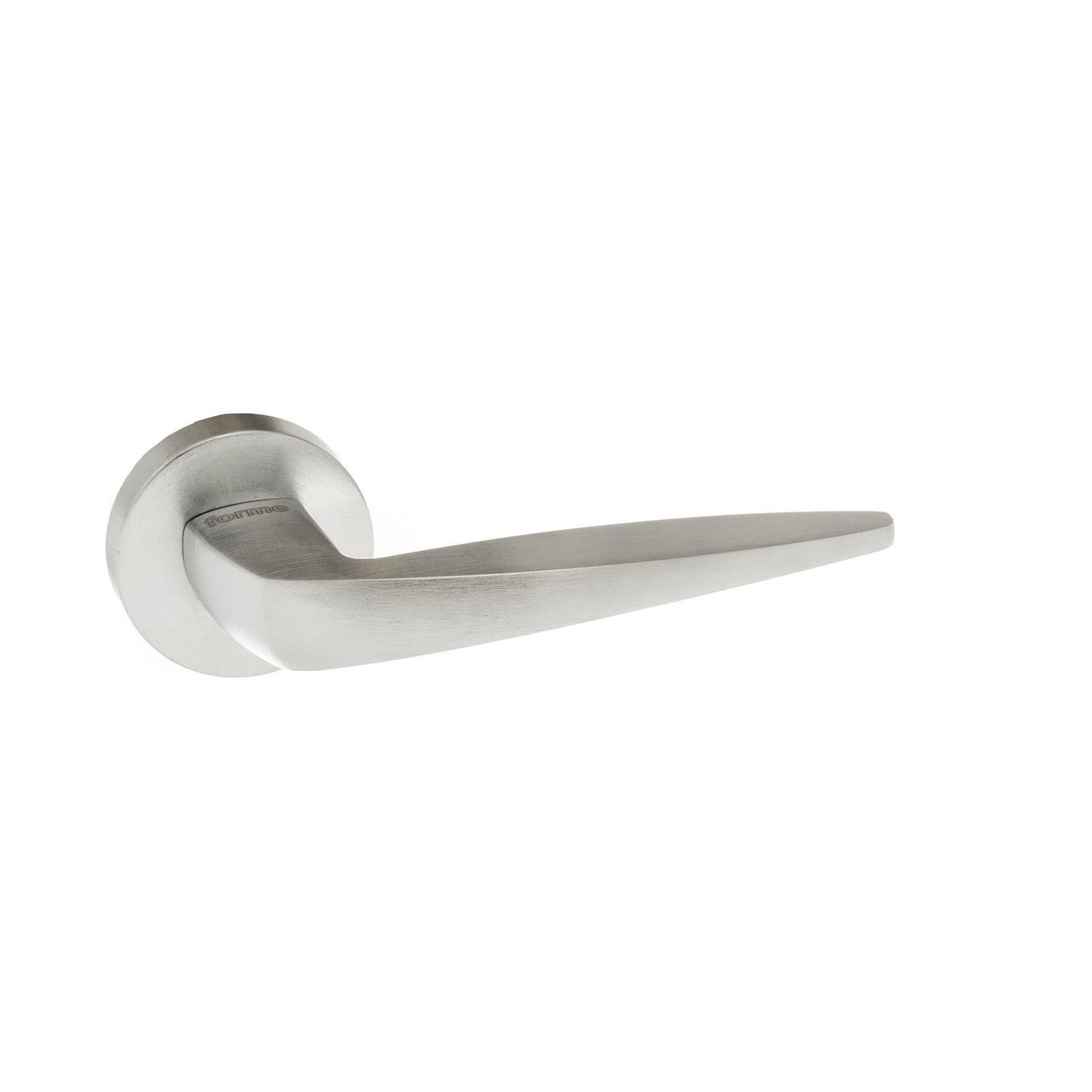 Atlantic Handles Satin Chrome Forme Foglia Designer Lever on Minimal Round Rose