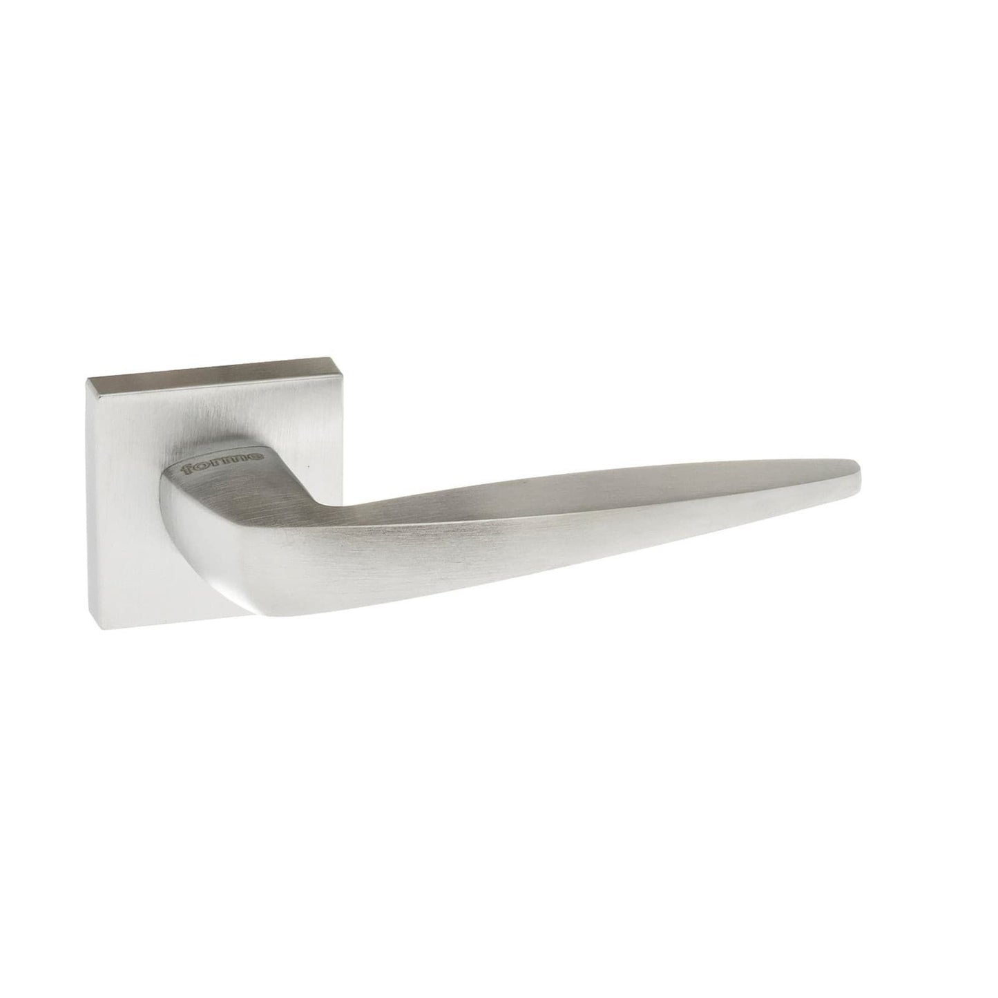 Atlantic Handles Satin Chrome Forme Foglia Designer Lever on Minimal Square Rose