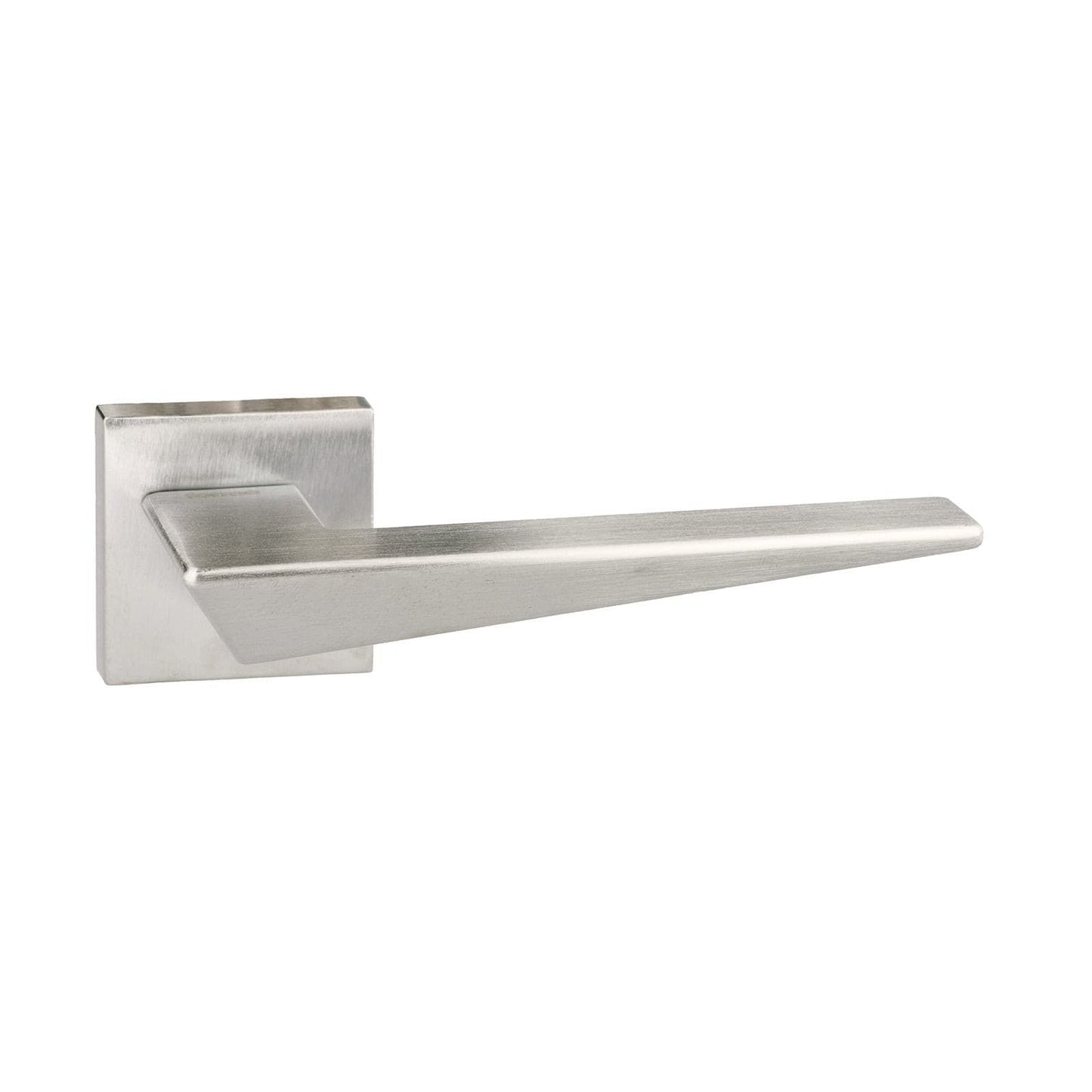 Atlantic Handles Satin Chrome Forme Naxos Designer Lever on Minimal Square Rose