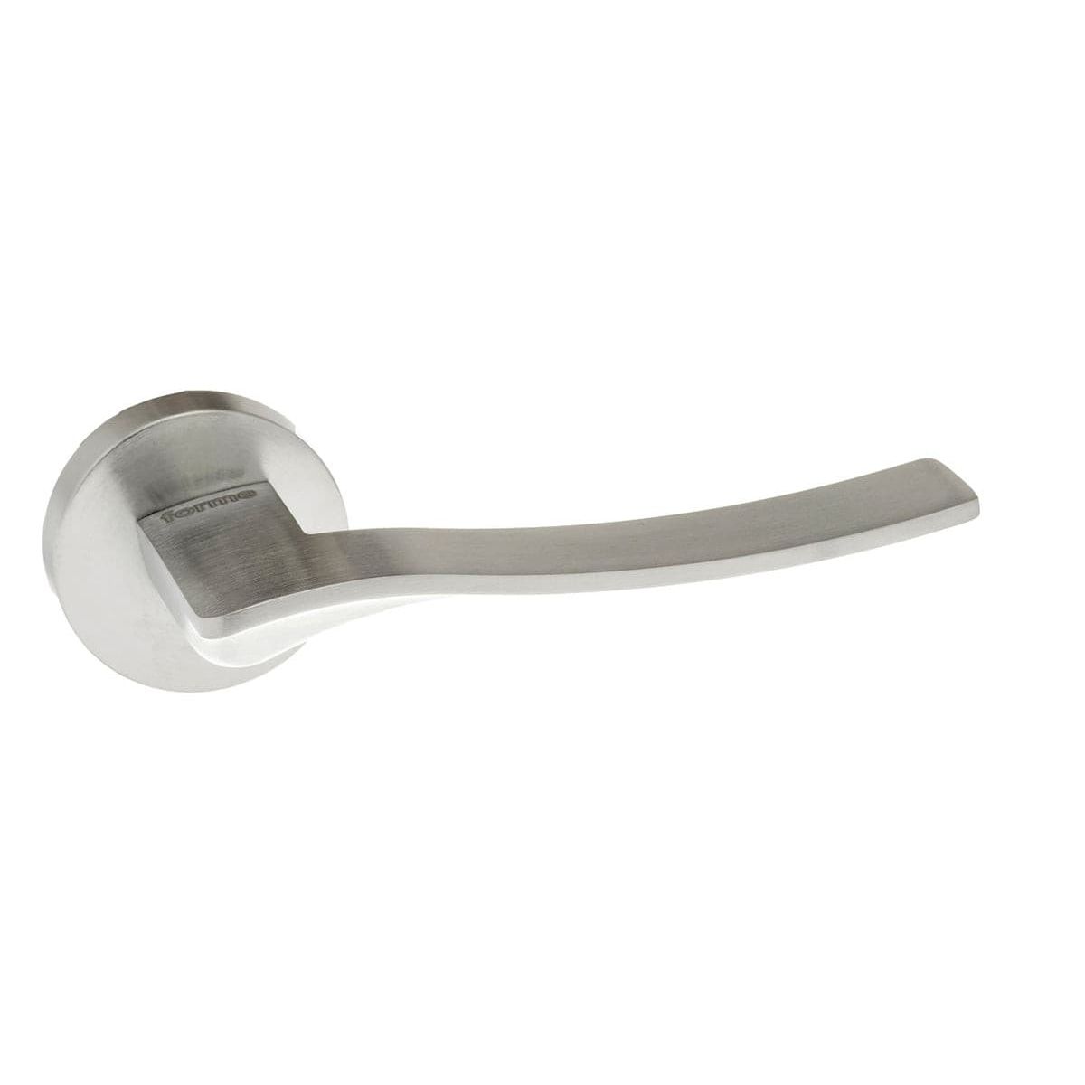 Atlantic Handles Satin Chrome Forme Olimpia Designer Lever on Minimal Round Rose