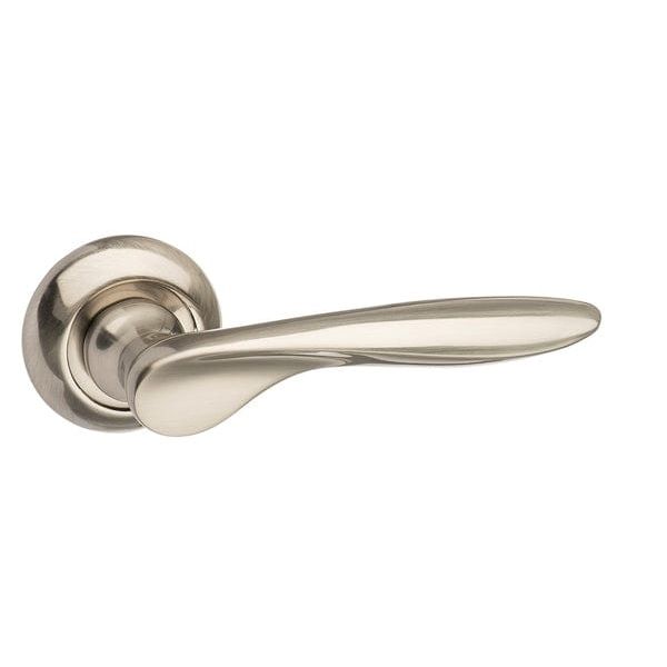 Atlantic Handles Satin Nickel Mediterranean Malta Lever on Round "C" Rose