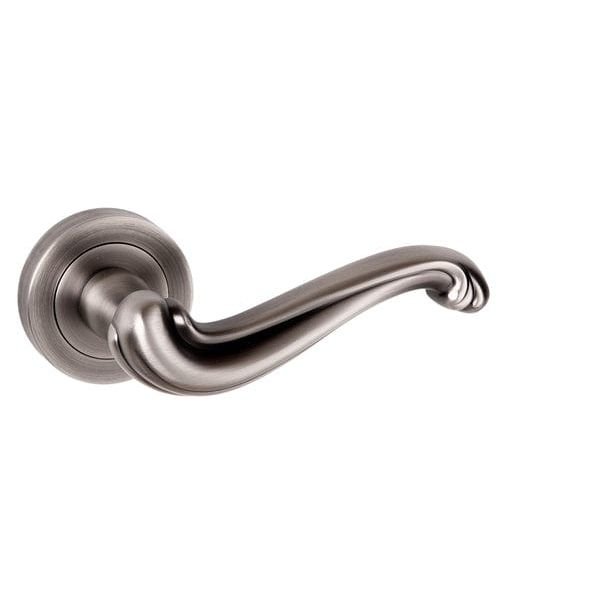 Atlantic Handles Matt Gun Metal Old English Colchester Lever on Round Rose