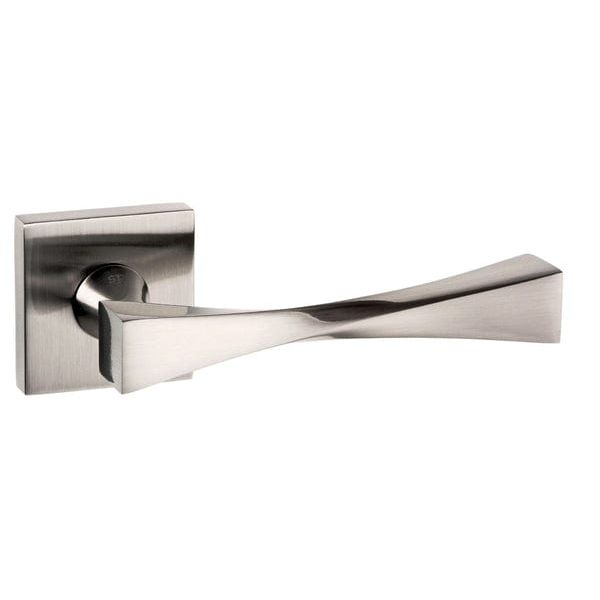 Atlantic Handles Satin Nickel Senza Pari Guido Designer Lever on Flush Square Rose