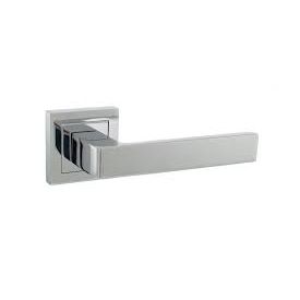 Atlantic Handles Satin Nickel/Polished Chrome STATUS Montana Designer Lever on S4 Square Rose