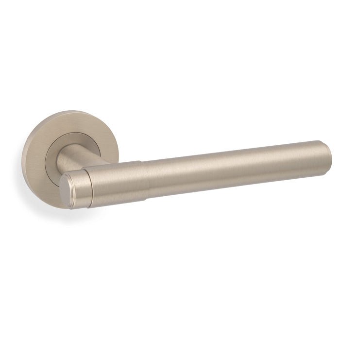 Kingston Plain Lever on Round Rose Satin Nickel PVD