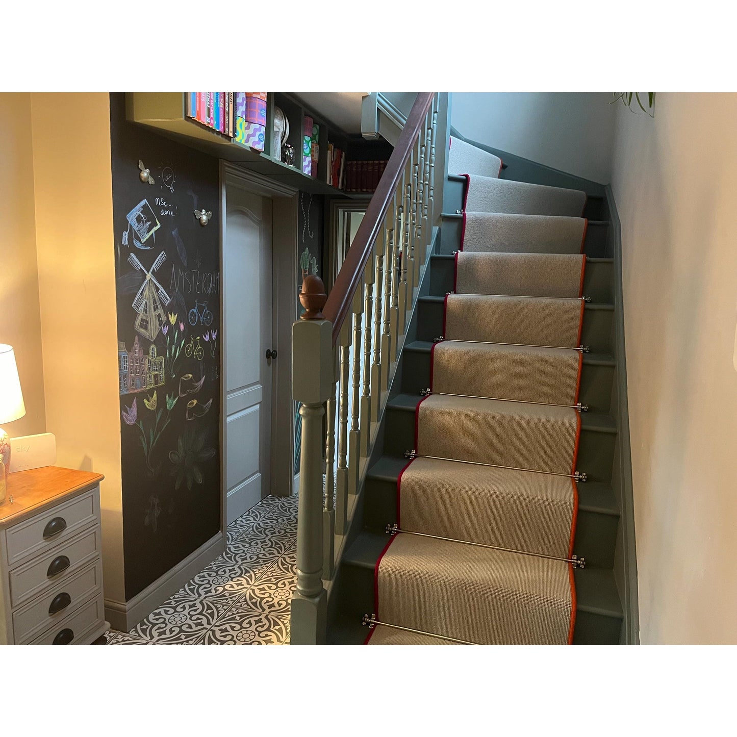 Polished Brass Finish Stair Rods with Brass Bee Finials - 725mm