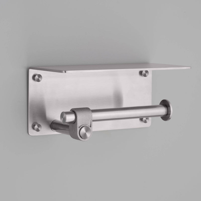Buster + Punch Toilet Roll Holder / With Shelf / Cast Steel