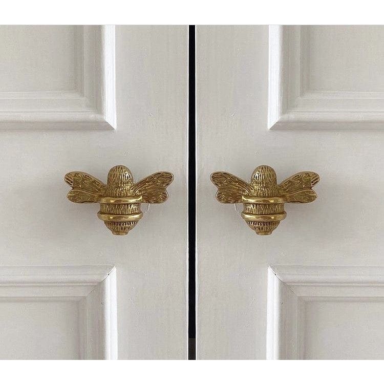Brass Bee Drawer Cabinet Knob - Brass Finish - Brass bee
