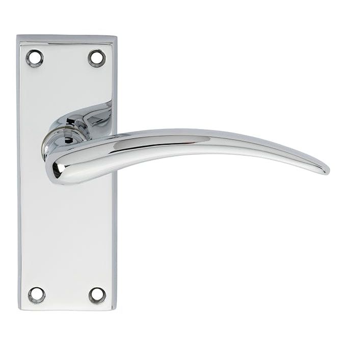 Carlisle Brass Handles Polished Chrome Wing Lever On Backplate - Latch