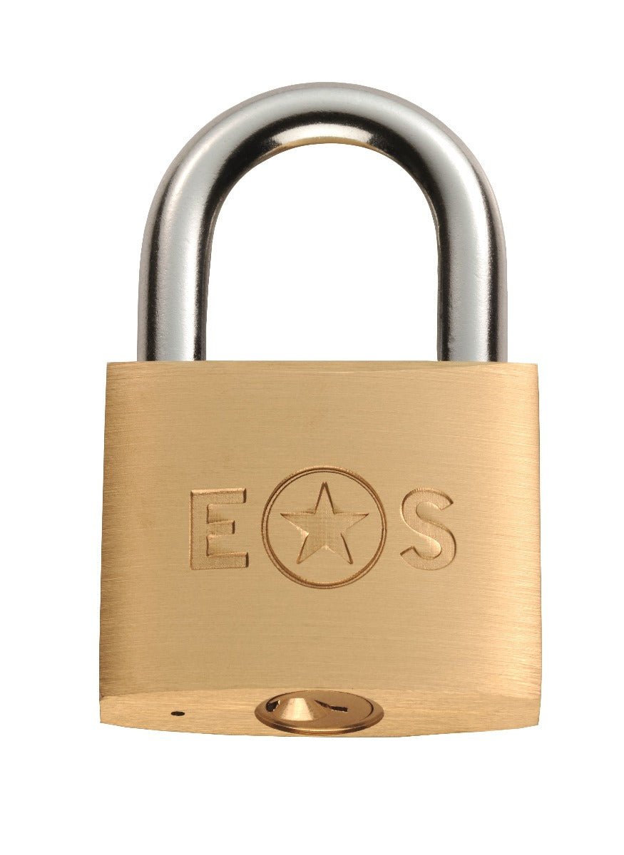 Standard Shackle Brass Padlock 50mm Satin Brass Keyed to Differ Love Handles uk