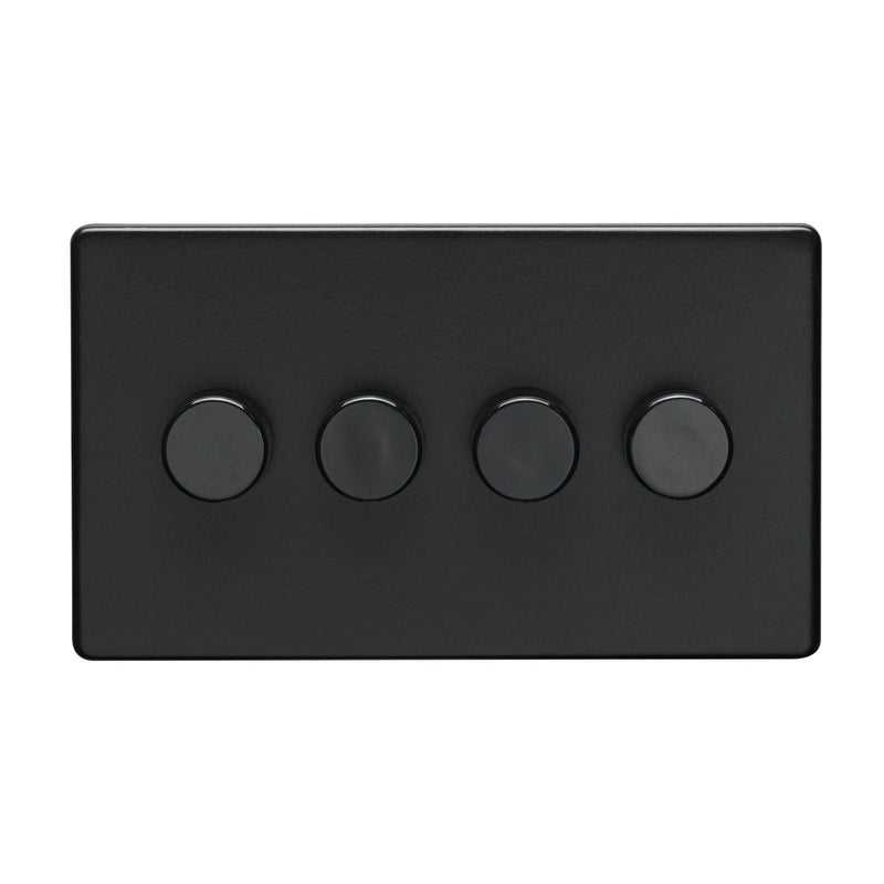 Eurolite Switches Matt Black 4 Gang Dimmer - Matt Black