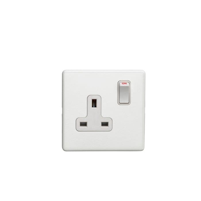 Eurolite Switches Matt White Concealed 3mm 1 Gang Socket - Matt White
