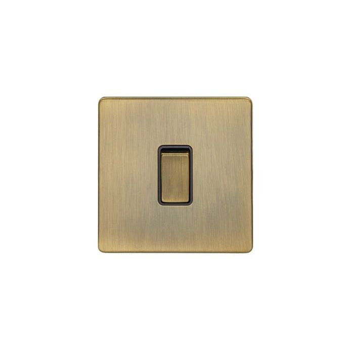 Concealed 3mm 1 Gang Switch - Antique Brass