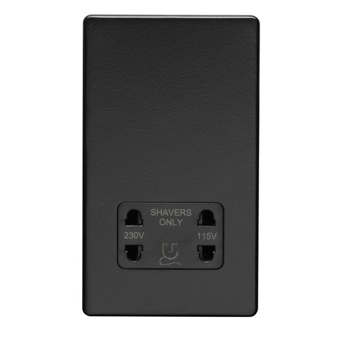 Eurolite Switches Matt Black Concealed 3mm Shaver Socket - Matt Black