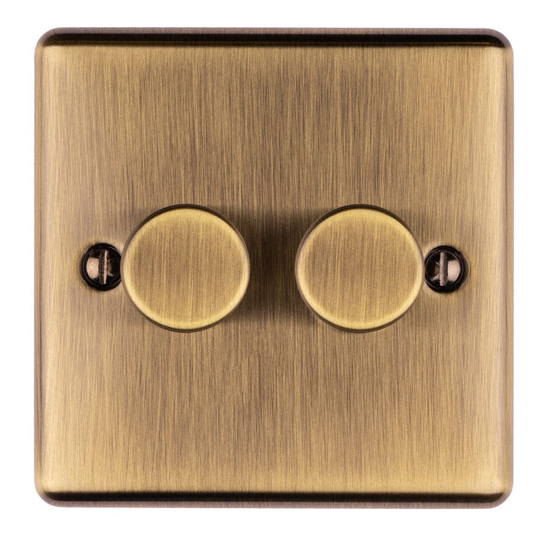 Eurolite Switches Antique Enhance Decorative 2 Gang Dimmer - Antique