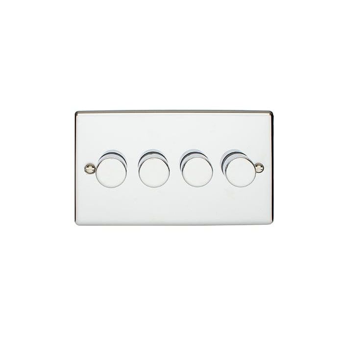 Eurolite Switches Polished Chrome Enhance Decorative 4 Gang Dimmer - Polished Chrome