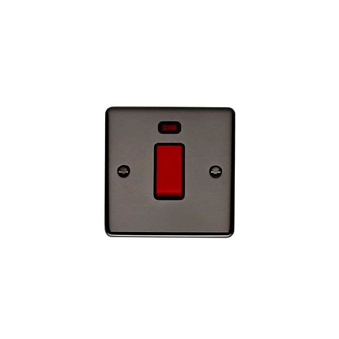 Eurolite Switches Black Nickel Enhance Decorative 45Amp Switch With Neon Indicator - Black Nickel
