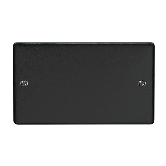 Eurolite Switches Matt Black Enhance Decorative Double Blank Plate - Matt Black