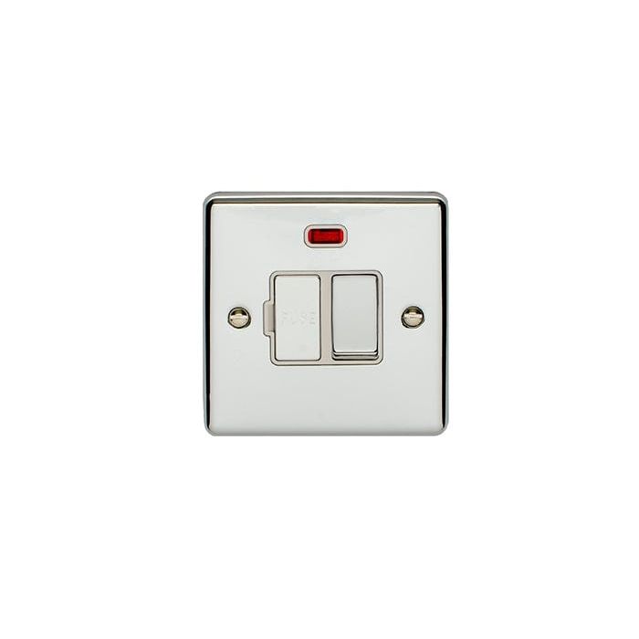 Eurolite Switches Polished Chrome Enhance Decorative Switched Fuse Spur With Neon Indicator - Polished Chrome