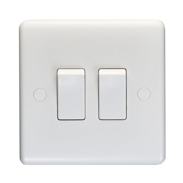 Eurolite Switches White Enhance White Plastic 2 Gang Switch - White