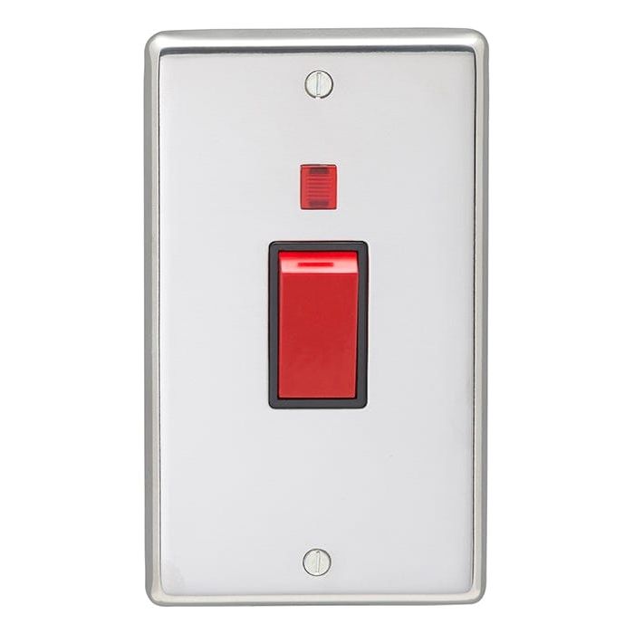 Eurolite Switches Polished Stainless Steel Stainless steel 45Amp Switch With Neon Indicator - Polished Stainless Steel