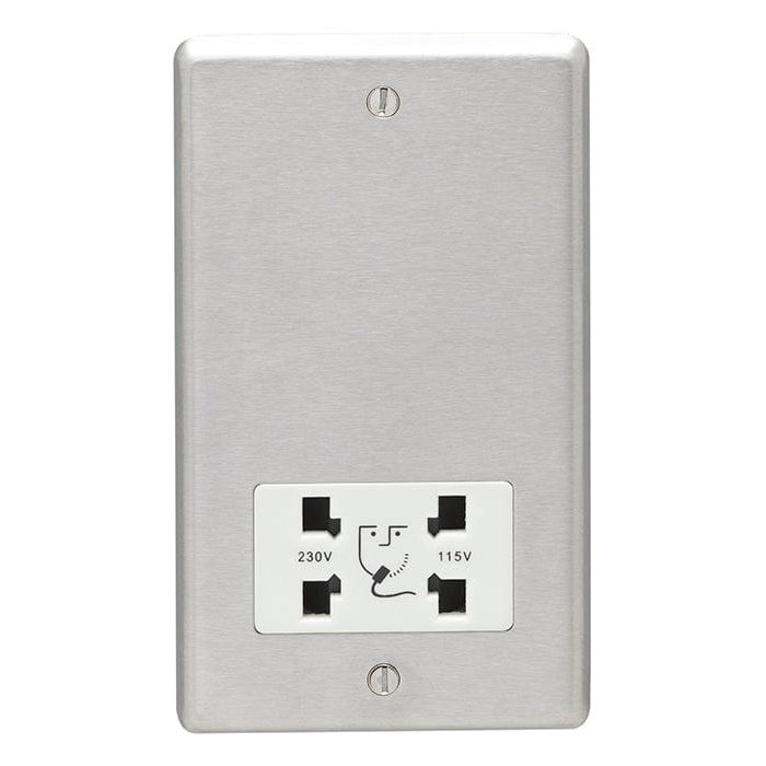 Eurolite Plug Sockets Satin Stainless Steel Stainless steel Shaver Socket - Satin Stainless Steel