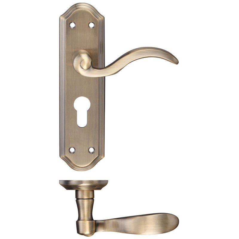 Winchester Lever on Backplate Lever Euro Lock Florentine Bronze Love Handles uk