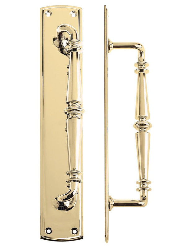 Zoo Hardware Pull Handle on Backplate — Polished Brass Polished Brass Love Handles uk