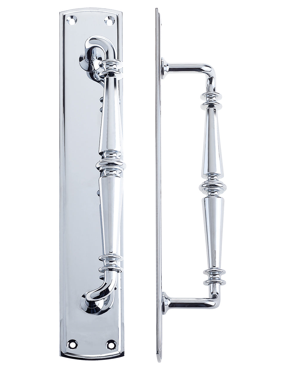 Zoo Hardware Pull Handle on Backplate — Polished Brass