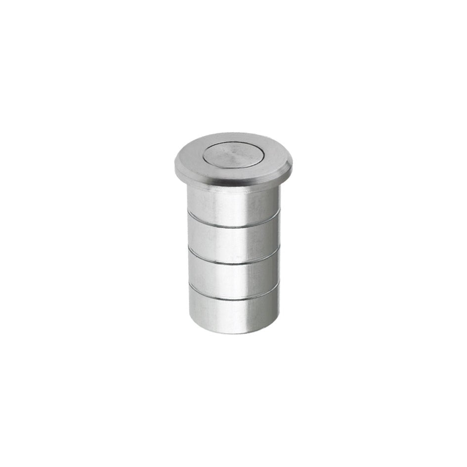 Zoo Hardware Dust Socket for Flush Bolts in stainless steel, measuring 20mm diameter and 25mm height, featuring a cylindrical design with a smooth, rounded top.
