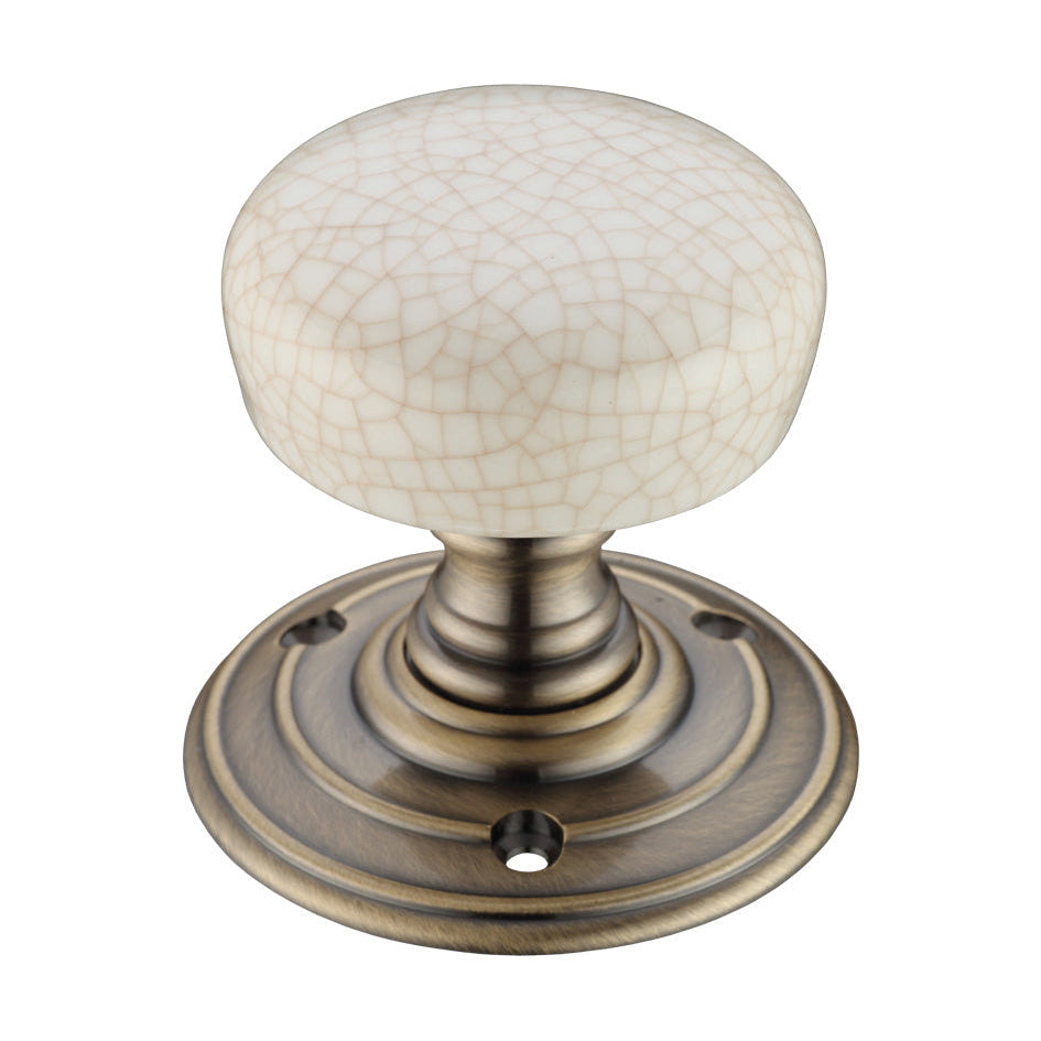 Porcelain Mortice Knob on Round Rose - Face Fix
