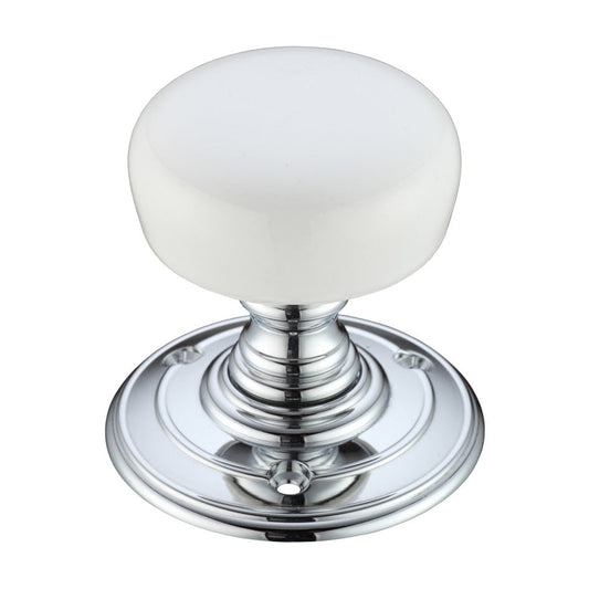 Porcelain Mortice Knob on Round Rose - Face Fix