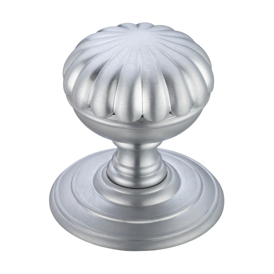 Flower Mortice Knob on Round Rose - Concealed Fix