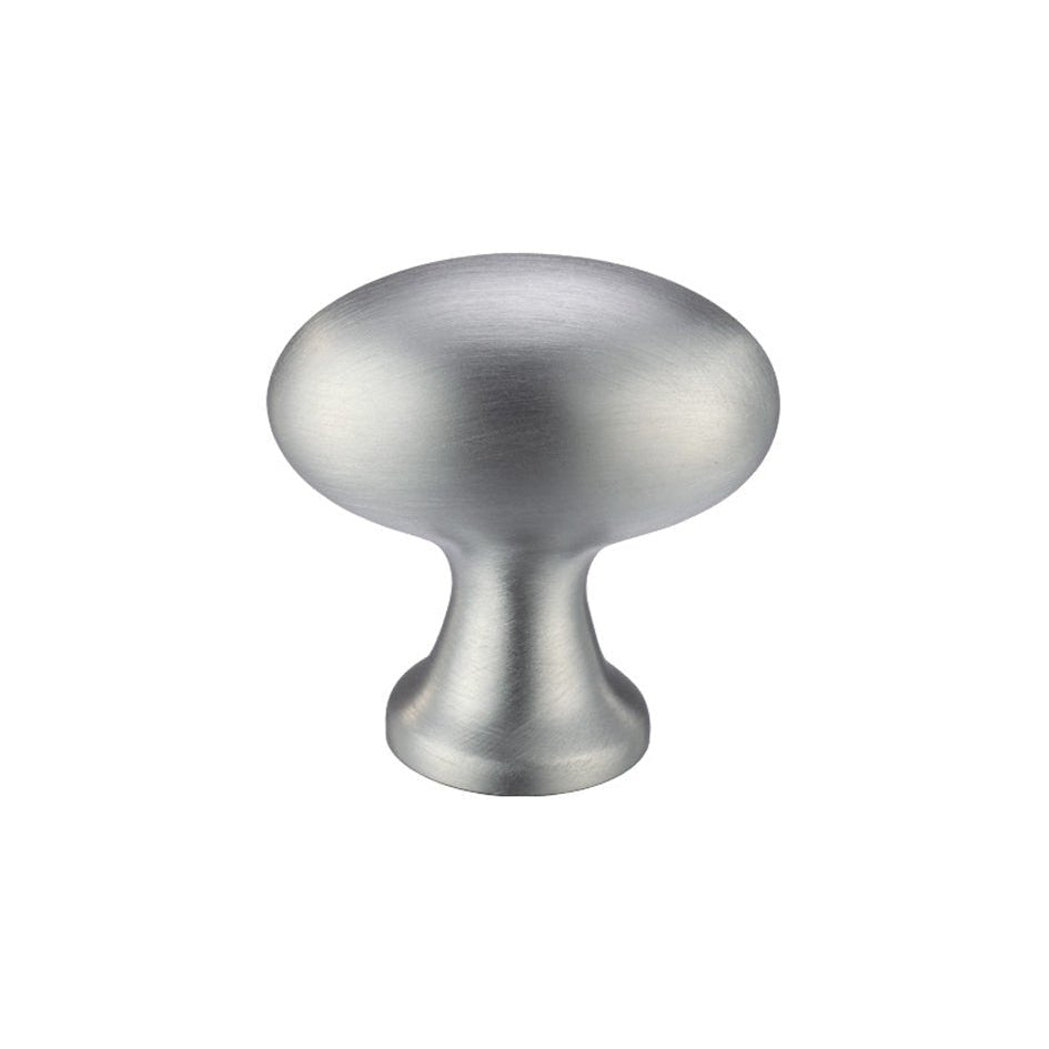 Oval Cupboard Knob 38 × 22mm Satin Chrome Love Handles uk
