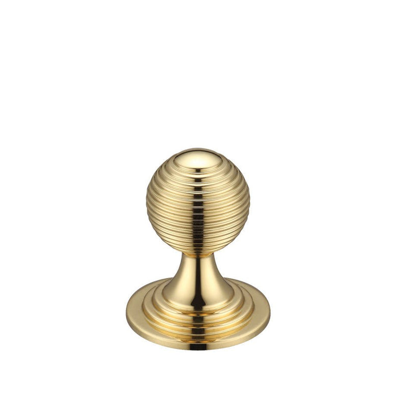 Queen Anne Ringed Knob 25mm Polished Brass Love Handles uk