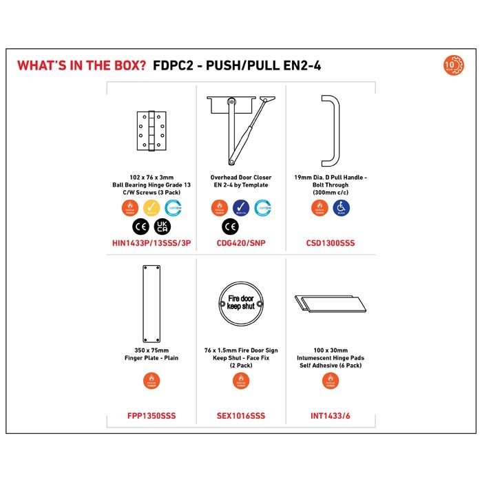 Commercial Fire Door Pack - Push EN2-4 Pull