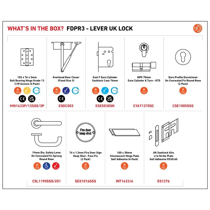Carlisle Brass Residential Fire Door Pack - Lever UK Lock – view 2