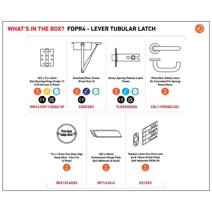 Carlisle Brass Residential Fire Door Pack - Lever Tubular Latch – view 2
