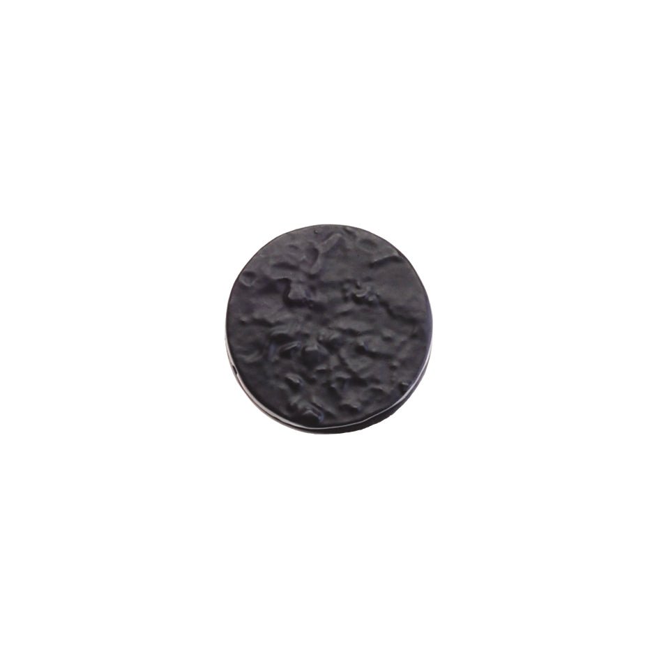 Zoo Hardware Escutcheon with Cover in a standard 1.5-inch size, featuring a textured black finish. The round cover is designed to conceal hardware and provides a decorative touch.
