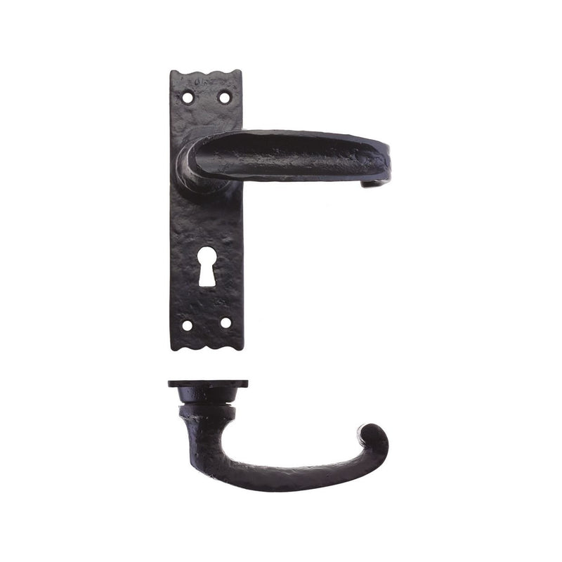 Traditional Slimline Thumb Lever on Backplate Thumb Lever on Lock Black Love Handles uk