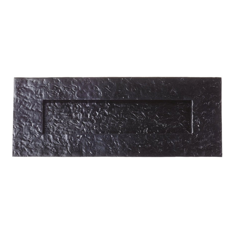 Zoo Hardware Traditional Plain Letter Plate in a textured black finish, measuring 10