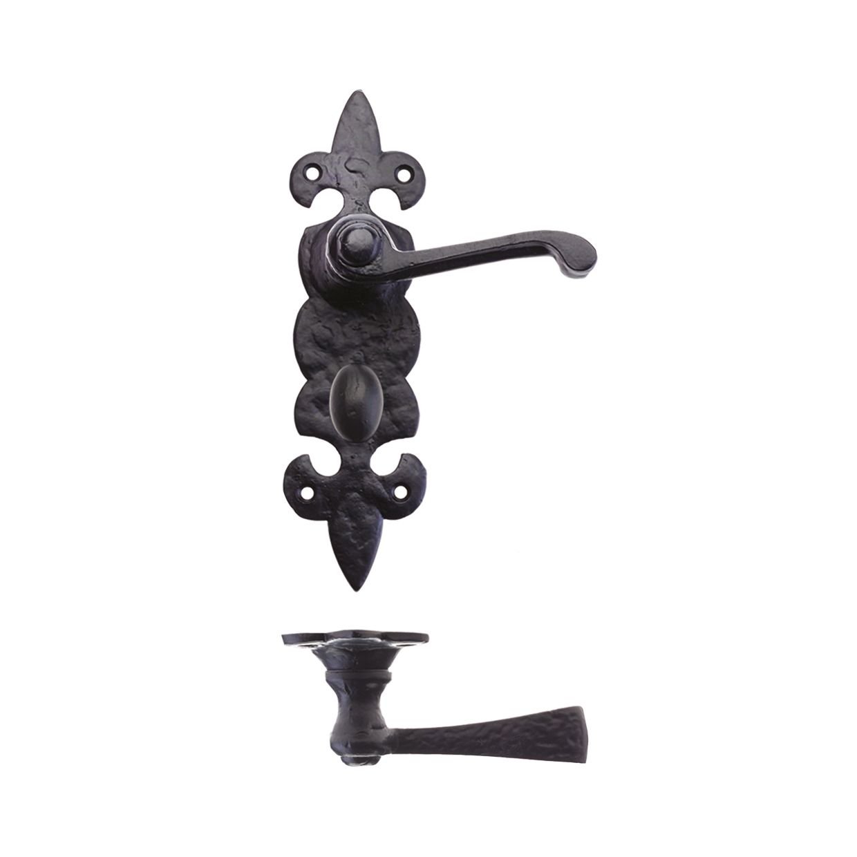 Lever on Fleur De Lys Backplate Lever on Bathroom Black Love Handles uk