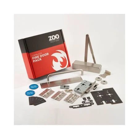 Fire Door Pack - Office - Non Locking - Commercial Version Satin Stainless Love Handles uk