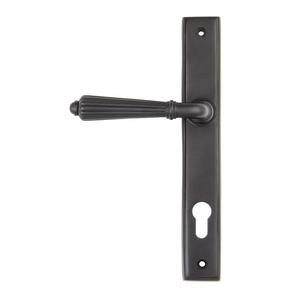 From The Anvil Window Hardware Aged Bronze Aged Bronze Hinton Slimline Lever Espag. Lock Set