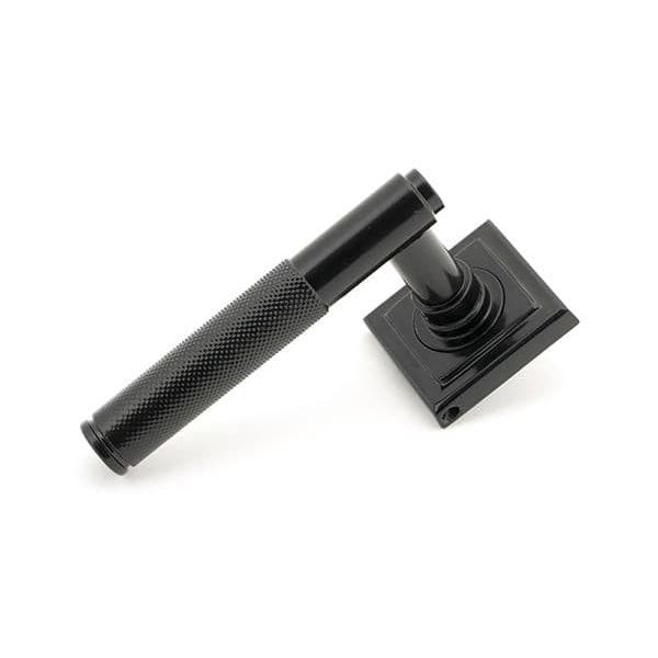From The Anvil Handles Square Black Brompton Lever on Rose Set